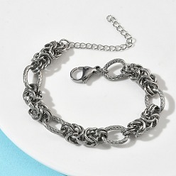 Нержавеющая Сталь Цвет 304 женские браслеты-цепочки со звеньями из нержавеющей стали, овальные, цвет нержавеющей стали, 6.69 дюйм (17 см)
