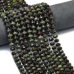 Кровь драконов Бисер натуральный дракон крови пряди, граненые, рондель, с бисером, 8.5~10x5.5~6.5 мм, отверстие : 1 мм, около 43~45 шт / нитка, 15.35'' (39 см)