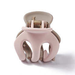 Pink Двухцветные пластиковые заколки для волос с когтями, с железной пружиной, матовый стиль, аксессуары для волос для девочек, розовые, 49x53x50 мм