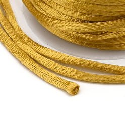 Goldenrod Nylon Cord, Satin Rattail Cord, for Beading Jewelry Making, Chinese Knotting, Goldenrod, 1.5mm, about 16.4 yards(15m)/roll