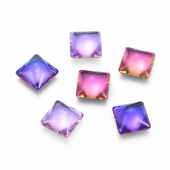 Mixed Color Transparent K9 Glass Cabochons, Flat Back, Square, Mixed Color, 8x8x3.5mm