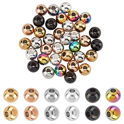 Mixed Color 36Pcs 6 Colors 202 Stainless Steel Rondelle Spacer Beads, Mixed Color, 6x5mm, Hole: 1.8mm, 6pcs/color