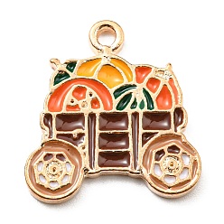 Автомобиль Подвески из сплава с эмалью ко дню благодарения, золотой свет, автомобиль, 19x18x1.5 мм, отверстие : 1.6 мм