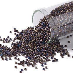 (615) Matte Color Iris Purple Toho perles de rocaille rondes, perles de rocaille japonais, (615) couleur mate iris violet, 15/0, 1.5mm, Trou: 0.7mm, environ 135000 pcs / livre