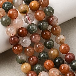 Rutilated Quartz Natural Colorful Rabbit Fur Rutilated Quartz Beads Strands, Smooth Round, 8mm, Hole: 0.9mm, about 48pcs/strand, 15.16''~15.28''(38.5~38.8cm)
