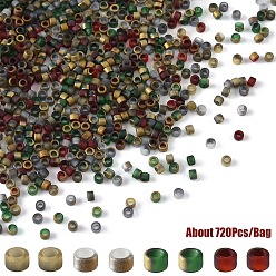 (52) Непрозрачная лаванда 10 g 4 цвета краски для выпечки стеклянный бисер, цилиндр, разноцветные, 8/0, 2.5x1.8 мм, отверстие : 1.6 мм, 2.5 г / цвет