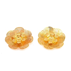Golden Messing-Filigran-Cabochons, Blume, golden, 26.5x28x5 mm