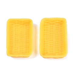 Золотистый Кабошоны из смолы из ротанговой корзины, золотые, 36x24x8 мм