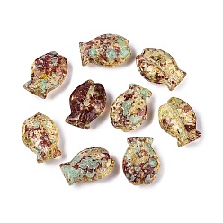 Светло-хаки Прозрачные стеклянные бусины пикассо, рыба, светлый хаки, 14.5x10x5.5~6 мм, отверстие : 1.2 мм, Около 478 шт / фунт