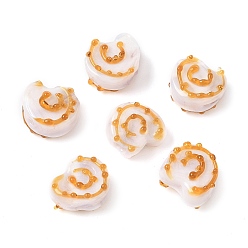 Сэнди Коричневый Бусины лэмпворк , раковина, песчаный коричневый, 14~15x14~15.5x8.5~9.5 мм, отверстие : 1.6~1.8 мм