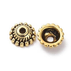 Or Antique Bouchons en alliage de style tibétain, sans plomb et sans cadmium, Or antique, 8x3mm, Trou: 2mm