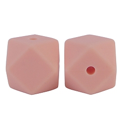 Темный Лосось Восьмиугольные бусины из пищевого силикона, темный лосось, 17 мм