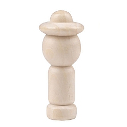 Цвет Древесины Незаконченные деревянные куклы, деревянные пустые колышки, для детского творчества поделки с игрушками, деревесиные, 2.8x6.8 см