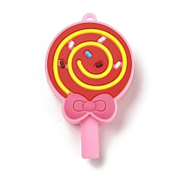 Бледно-Розовый Подвески из ПВХ в форме конфет, розовый жемчуг, 57x34.5x14.5 мм, отверстие : 4 мм