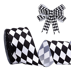 Черный 10 полиэфирная лента в ярдах, ромб шаблон, аксессуары для одежды, чёрные, 1-1/2 дюйм (38 мм), 10 ярдов / комплект