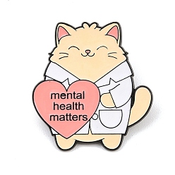 Античный Белый Эмалевые значки на тему медицины и здоровья, доктор в форме кошки, булавки для лацканов из сплава для одежды рюкзака, чёрные, старинный белый, 36x33.5 мм