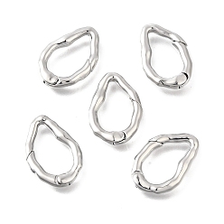 Платина Латунные кольца пружинные неровности, стойки покрытие, прочное покрытие, без кадмия и без свинца, платина, 21x14x3 мм