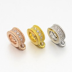 (52) Непрозрачная лаванда Поручни из латуни с покрытием из латуни, микро паве, кубический цирконий, петля под залог, плоско-круглые, без кадмия и без свинца, разноцветные, 8.5x6.5x3 мм, отверстие : 1 мм, внутренний диаметр: 4 мм