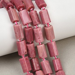 Родонит Природные родонит бисер нитей, колонка, граненые, с бисером, 11~15x7~8x7~8 мм, отверстие : 0.8~1 мм, около 27~29 шт / нитка, 15.47~15.83'' (39.3~40.2 см)