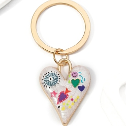 Античный Белый Брелки из сплава эмали, украшения для сумок и кошельков, сердце, старинный белый, 7x3 см