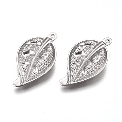 Нержавеющая Сталь Цвет Устойчивые к потускнению 304 подвески из нержавеющей стали, лист, цвет нержавеющей стали, 24x13.5x4 мм, отверстие : 1 мм