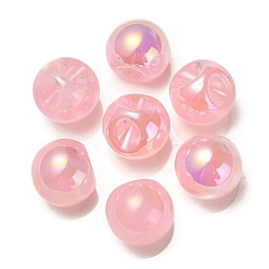 Лосось УФ-покрытие радужными переливающимися акриловыми бусинами, круглые бусины судзумару, salmon, 16.5 мм, отверстие : 3 мм