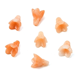 Licht Lachs Gefärbte synthetische Korallenschnitzperlen, Blume, Licht Lachs, 12.5~13x10~10.5 mm, Bohrung: 1.2 mm