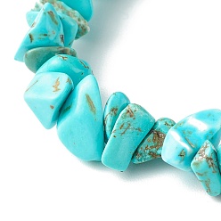 Natural Turquoise Synthetic Turquoise(Dyed) Chip Bead Stretch Bracelets for Children, Inner Diameter: 1-7/8 inch(4.8~5.1cm)