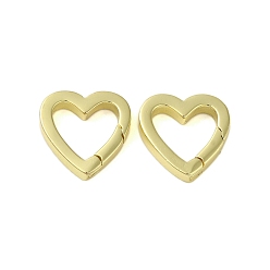 Golden Brass Spring Gate Rings, Cadmium Free & Nickel Free & Lead Free, Heart, Golden, 15.5x15.5x3mm