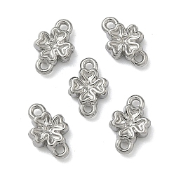 Нержавеющая Сталь Цвет 304 ссылки нержавеющей стали, подвески-клеверы, не тускнеет, цвет нержавеющей стали, 8.5x5.5x2 мм, отверстие : 0.8 мм