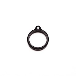 Black Silicone Pendant, for Electronic stylus & Lighter Making, Ring, Black, 29x24.5x7mm, Hole: 3mm, 20.5mm inner diameter