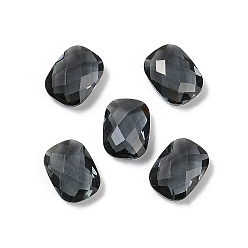 Черный Кабошоны из стекла, прямоугольные, чёрные, 8x6x3.5 мм