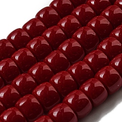 (123L) Белый крем непрозрачный блеск Непрозрачное стекло бисер нитей, баррель, огнеупорный кирпич, 8x6 мм, отверстие : 1.6 мм, около 61~62 шт / нитка, 14.84''~15.16'' (37.7~38.5 см)