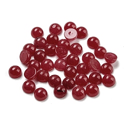 Белый Нефрит Кабошоны из натурального белого нефрита, полукруглый, темно-красный, 4x2~2.5 мм