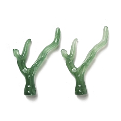 Морско-зеленый Акриловые подвески, коралл, цвета морской волны, 49x32x9 мм, отверстие : 1.8 мм, Около 290 шт / 500 г