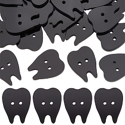 Другие 60шт. акриловые кнопки, 2-луночное, зуб, 20x16x3 мм, отверстие : 1.6 мм