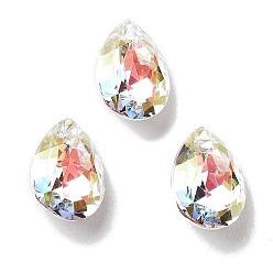 Light Crystal AB K 9 кабошоны из стеклянного страза, задние и задние, слеза, свет кристалл AB, 8x6x3.5 мм