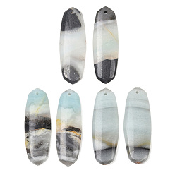 Flower Amazonite Подвески из натуральных цветов амазонита, овальные амулеты, 39.5~40x13.5~14x4~4.5 мм, отверстие : 1.2 мм