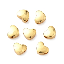 Настоящее золото 24K Латунные бусины, сердце, стойки покрытие, долговечный, без кадмия и без свинца, реальный 24 k позолоченный, 4.5x5.5x2.5 мм, отверстие : 1.2 мм