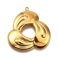 Настоящее золото 18K 304 подвески из нержавеющей стали, тройной каплевидный шарм, реальный 18 k позолоченный, 32.5x31x3.5 мм, отверстие : 1.6 мм