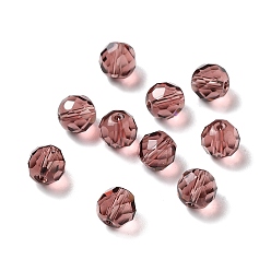 Индийский Красный Стекло k9 стекло, имитация Австрийские кристаллические шарики, граненые, круглые, Индийская красная, 8 мм, отверстие : 1.5 мм