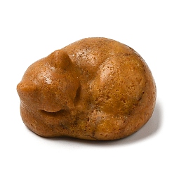 Топаз Нефрит Натуральный топаз украшения дисплей нефрита, фигурка из энергетического камня Рейки, спящий кот, 33.5x39x23.5 мм