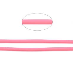 Light Coral Hollow Pipe PVC Tubular Synthetic Rubber Cord, Wrapped Around White Plastic Spool, Light Coral, 2mm, Hole: 1mm, about 54.68 yards(50m)/roll