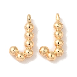 Настоящее золото 18K Латунные подвески, без кадмия, без никеля и без свинца, письмо амулеты, реальный 18 k позолоченный, 13x6x2 мм, отверстие : 1 мм