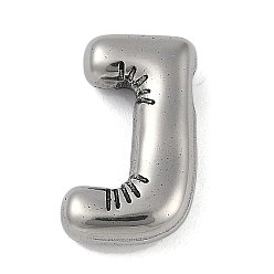 Letter J Антикоррозийные 304 подвески из нержавеющей стали, буква J, 18.5x11.5x4.5 мм, отверстие : 2 мм