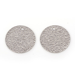 Нержавеющая Сталь Цвет Устойчивые к потускнению 304 подвески из нержавеющей стали, лазерная резка, плоско-круглые, , цвет нержавеющей стали, 18.5x0.8 мм, отверстие : 1.6 мм