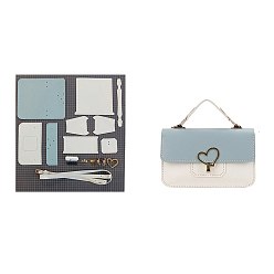 Небесно-голубой Набор сумок-кроссбоди в форме сердца своими руками, включая материалы сумки из искусственной кожи, голубой, 200x110x60 мм