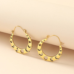 Луна Серьги сплава обручем, античное золото , луна, 40 мм