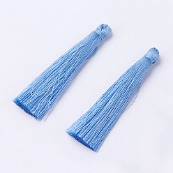 Светло-Голубой Нейлоновые кисточки большие подвески, Небесно-голубой, 65x5~6 мм
