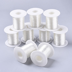 Прозрачный Круглая эластичная кристаллическая нить, эластичная нить браслета, прозрачные, 0.6 мм, около 131.23 ярдов (120 м) / рулон